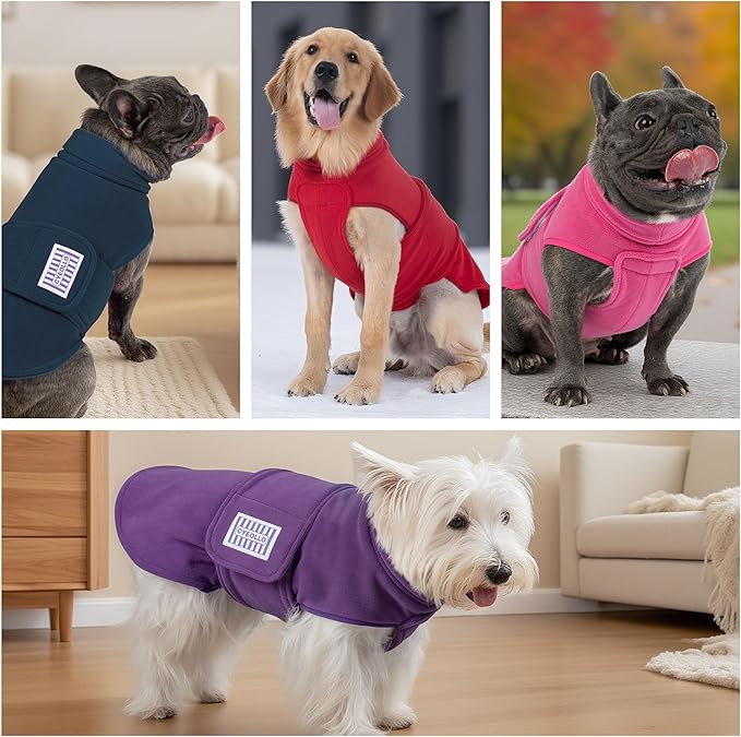 cyeollo Small Dog Sweater, Soft Fleece Sweaters Turtleneck Doggy Sweatshirt Warm Fall Winter Vest Stretchy Pet Clothes for Puppy Soft Doggie Coat Girl & Boy, Navy S