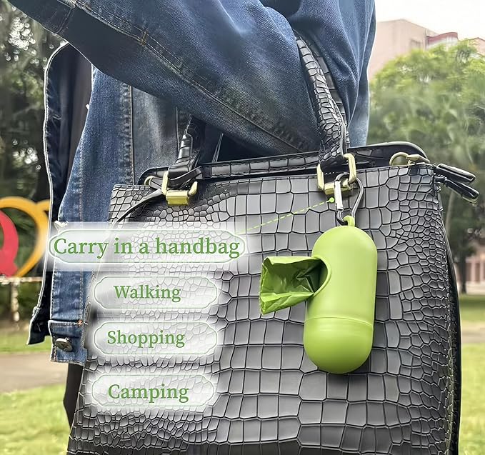 Biodegradable Lavender Scented Dog Poop Bags - 4 Rolls (60 Count) with Dispenser & Keychain, Leak-Proof Eco Friendly Waste Bags for Dogs