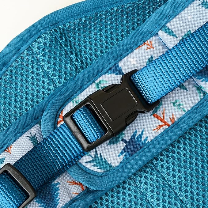 Mile High Life Dog Harness, Air Mesh Floral Vest Harness for 20 lbs Small Dogs & Cats, Easy Get on Adjustable Easy Closures Both Neck and Chest(Gray Tree, M Chest 18"-20")