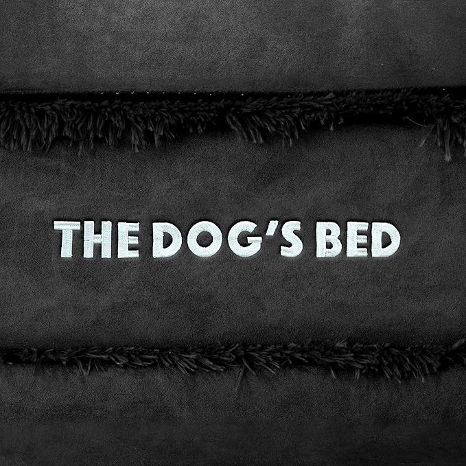 The Dog’s Bed Orthopedic Memory Foam Dog Bed, Large Black Plush 40x25, Pain Relief for Arthritis, Hip & Elbow Dysplasia, Post Surgery, Lameness, Supportive, Calming, Waterproof Washable Cover