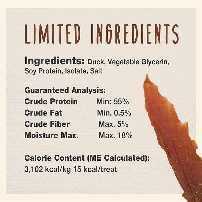 Cadet Gourmet Duck Breast Dog Treats - Healthy & Natural Dog Training Treats for Small & Large Dogs - Inspected & Tested in USA (3 oz.)