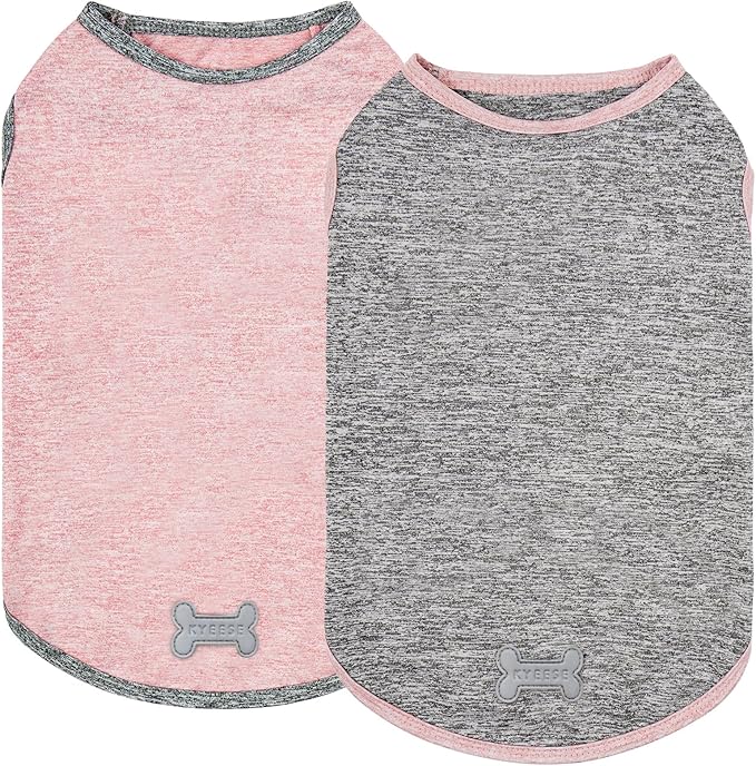KYEESE 2Pack Dog Shirts Quick Dry for Small Dogs Sun Protection Pet T Shirt Soft Tank Top Small Dog Shirt with Reflective Label Lightweight Pet Clothes Stretchy Sleeveless Vest, X-Large