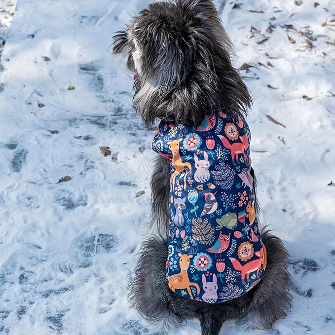 CuteBone Winter Dog Coat - Waterproof Windproof Reversible Jacket - Thick Adjustable Soft Coat with Leash Hole for Small to Large Dogs