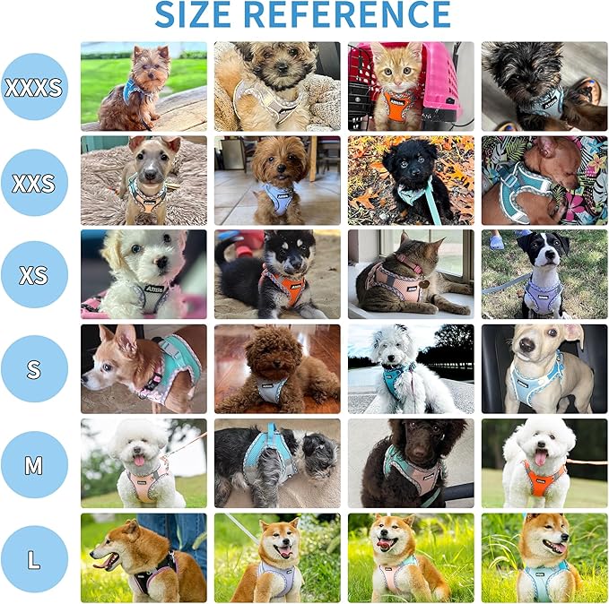 AIITLE Small Dog Harness - Breathable Double-Layer Jacquard No-Choke Vest, Durable Anti-Tear Fabric with Reflective Trim - Perfect for Running, Parties, Daily Walks (Brown-Beige, XS)