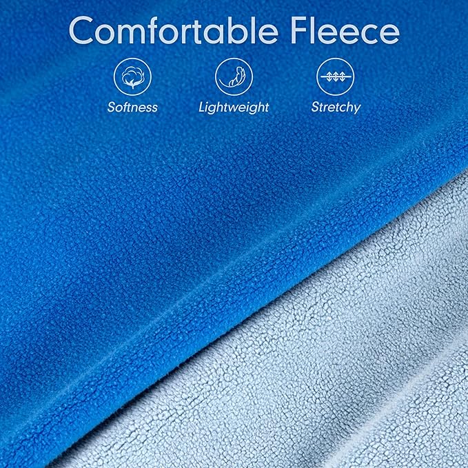 cyeollo 2 Pack Fleece Dog Sweater Pullover Dog Sweatshirt Reflective Lightweight Sweaters Pet Clothes for Small Dogs Boy Girl Pet Apparel Blue, Mist Blue, M