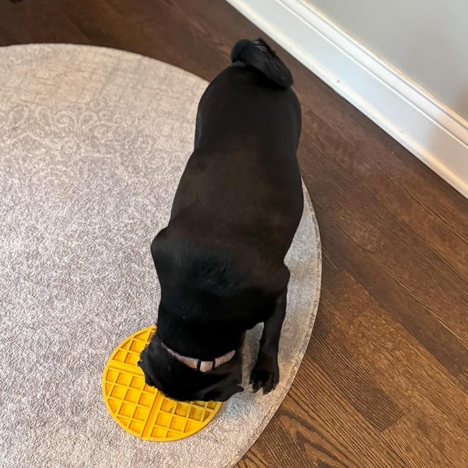 SPOT Soother Lick Mat- Dog Licking mat for Medium and Large Dogs and Puppies, Food Grade Rubber, Anxiety Reliever, Dog Peanut Butter Lick Pad, Slow Feeder, 7.5inch