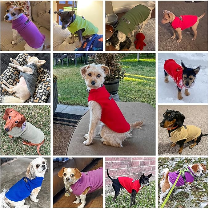 BEAUTYZOO Dog Fleece Vest Sweater Winter Jacket for Large Dogs with D-Ring Leash Cold Weather Coat Hoodie for L Dogs Boy or Girls
