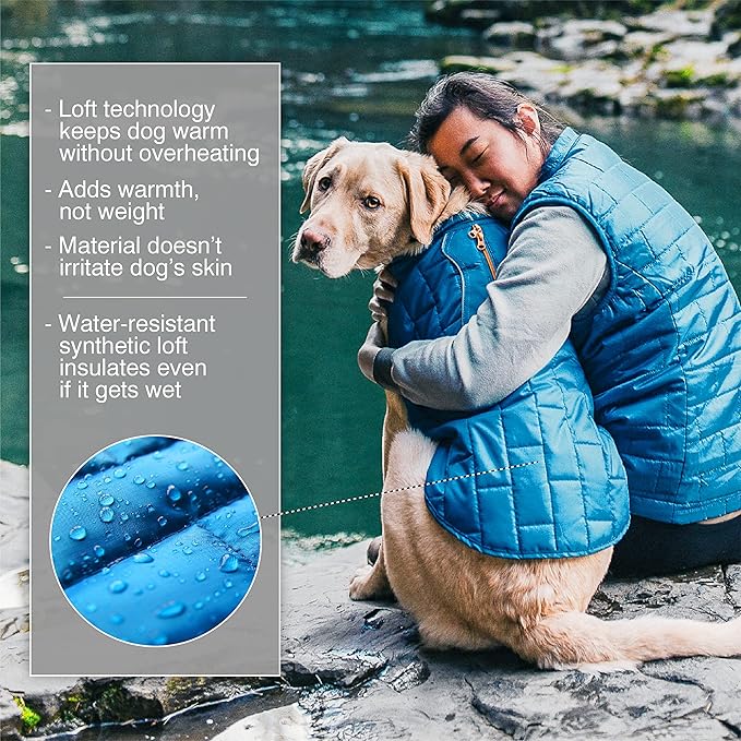 Kurgo Loft Dog Jacket - Reversible Cozy Coat for Outdoor Adventures - Water Resistant - Athletic Fit - Machine Washable Fabric - Reflective Dog Gear - X-Small - Chili Red