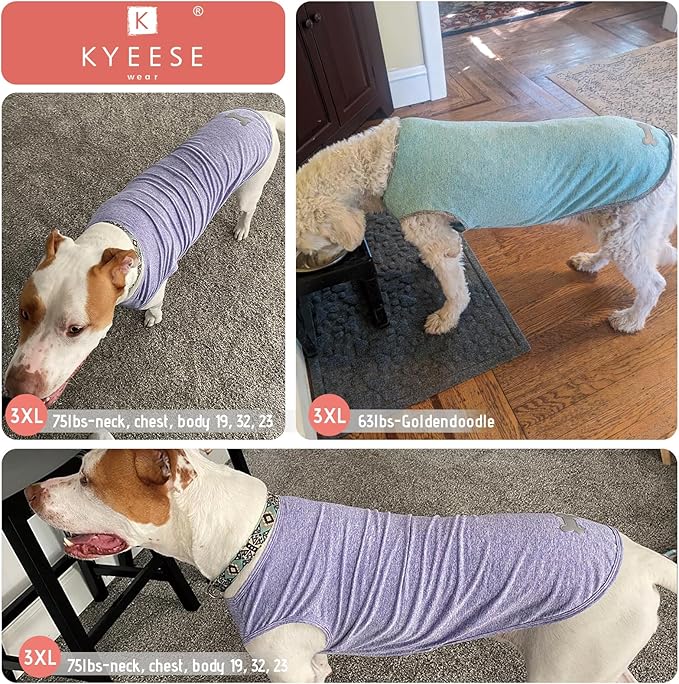 KYEESE 2Pack Dog Shirts Sun Protection Quick Dry Dog T Shirt Stretchy Sleeveless Pet Vest Lightweight Pet Clothes Soft Tank Top with Reflective Label, XXX-Large