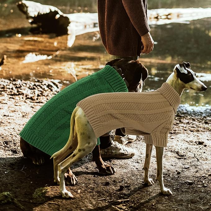 Queenmore Small Dog Sweaters for Small Dogs Girls Boys,Xmas Sweater Puppies,Turtleneck Knitted Sweater for Dog Cat,Cold Weather Pullover for Doggie Male Female,Soft Doggy Sweater Pet Apparel(Camel,S)