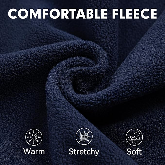 cyeollo Fleece Dog Sweater, Turtleneck Dog Sweatshirt Stretchy Pullover Fleece Vest Warm Winter Fall Clothes for Small Dogs Boy Pet Apparel, Navy Blue L