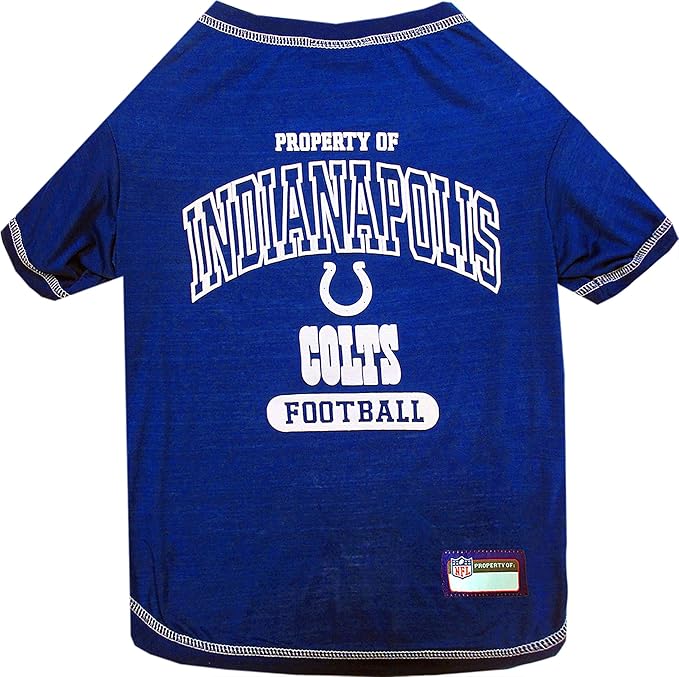 NFL Indianapolis Colts Dog T-shirt X-Small. - Licensed Shirt for Pets Team Colored with Team Logos- Premium Stretchable Materials for the comfort of your Dog & Cat