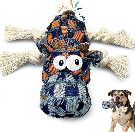 Squeaky Dog Toys for Aggressive Chewers, Dog Plush Chew Toy, Stuffed Animals Dog Toys for Small Medium Large Dogs to Keep Them Busy Puppy Teething Toys