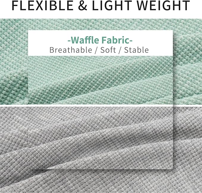 KYEESE 2Pack Dog Shirts Waffle for Small Dogs Stretchy T-Shirts Lightweight Tank Top Sleeveless Vest Breathable Cat Tee, Small, Green+Grey
