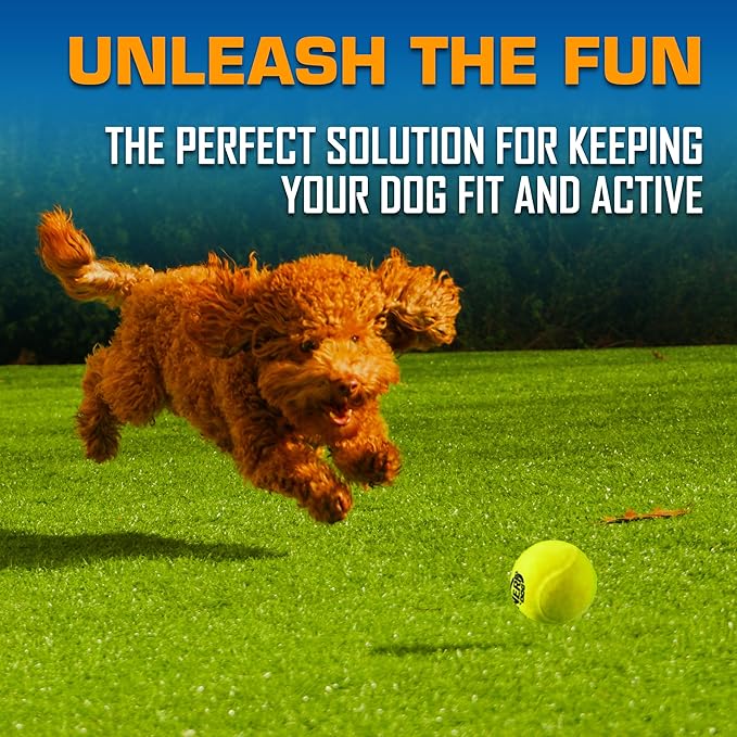 Nerf Dog Tennis Ball Blaster Dog Toy Gift Set, Launches up to 75 ft, for All Breeds Includes Orange Ball Launcher and 12 Dog Tennis Balls