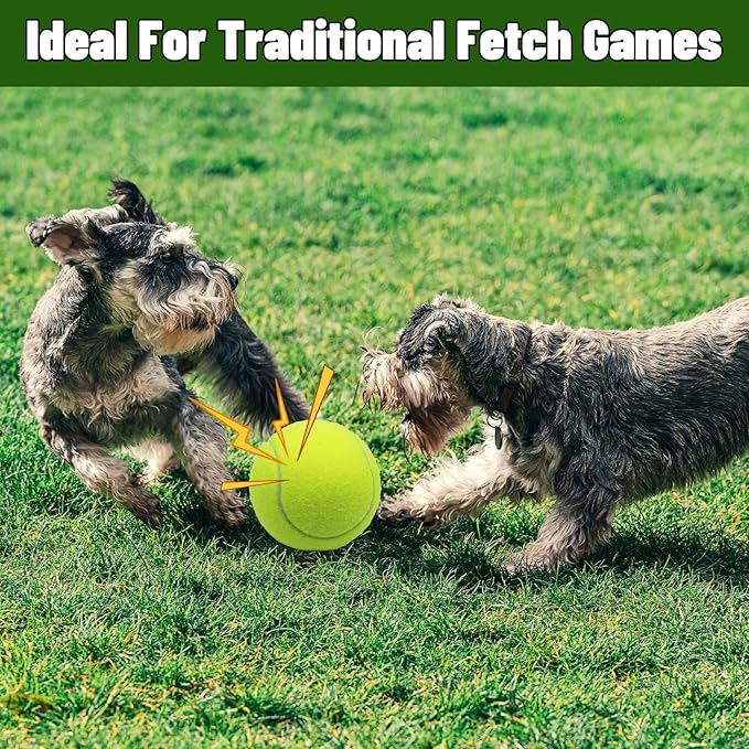 Magicorange Squeaky Tennis Ball Dog Toys 4 inch Oversize Giant Tennis Ball for Fetch Exercise, Natural Rubber Squeaky Dog Balls Training Safe (Multicolor, 6 Pack)