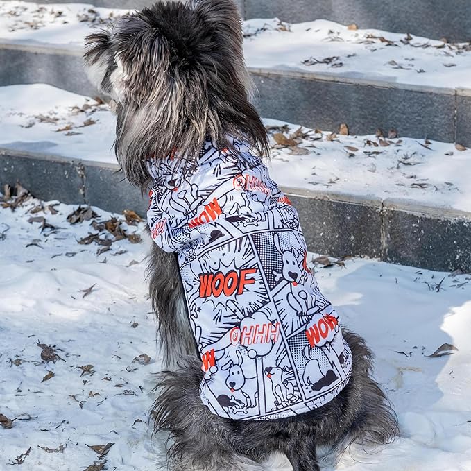 CuteBone Winter Dog Coat - Reversible Windproof Jacket for Small to Large Dogs - Soft Adjustable Coat with Leash Hole