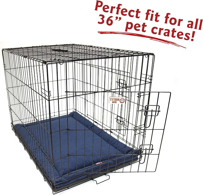 36" Villa Navy Blue Crate Dog Bed Mat By Majestic Pet Products