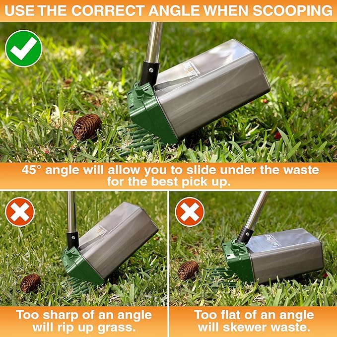 Neater Pet Brands Lift N’ Bag 2.0 Dog Pooper Scooper with Bag Attachment & 27" Pole for Small to Large Dogs, New & Improved Design, 15 Refill Bags, Heavy Duty Dog Poop Scooper for Yard, One-Hand Use