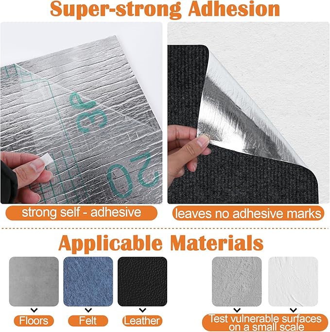 Cat Scratch Furniture Protector - 158" x 13.8" Trimmable Self-Adhesive Cats Claws Scratch Pads, DIY Cat Climbing Couch Protector for Scratch Post Cat Tree Replacement Indoor (Black)