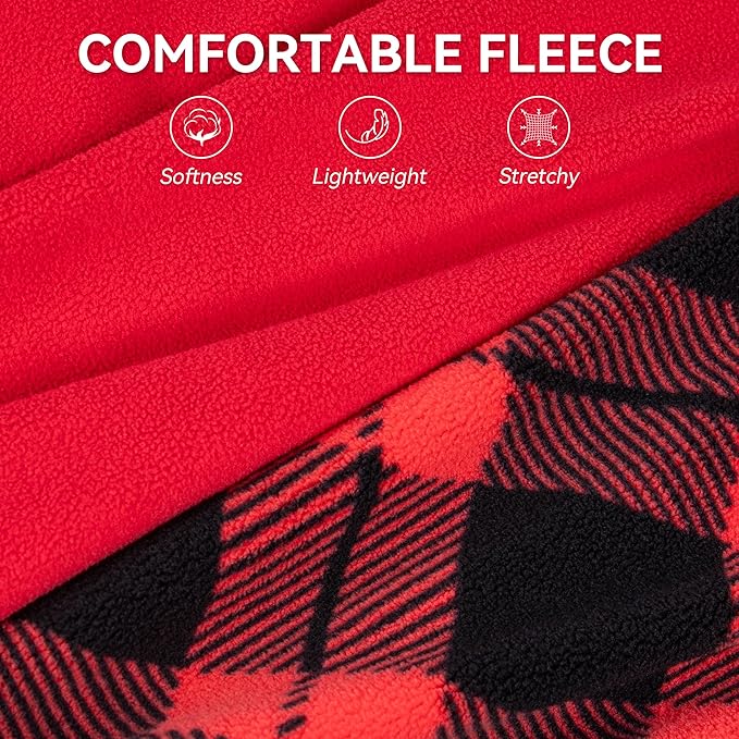 cyeollo 2 Pack Large Dog Sweater, Fleece Vest Pullover Sweatshirt Reflective Lightweight Pet Clothes for Large Dogs Dog Winter Coat Boy & Girl Pet Apparel, Red & Buffalo Plaid XXXL