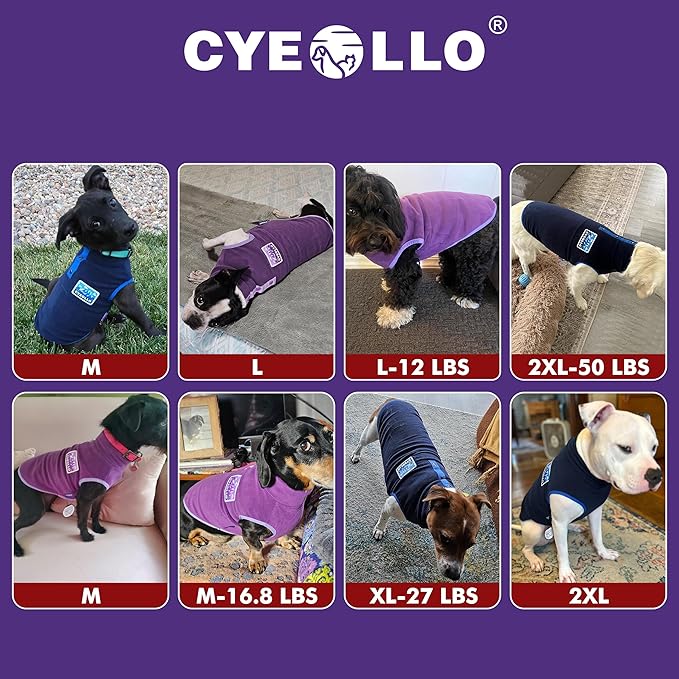cyeollo Fleece Dog Sweater, Turtleneck Dog Sweatshirt Stretchy Pullover Fleece Vest Warm Winter Fall Clothes for Small Dogs Boy Girl Pet Apparel, Purple L