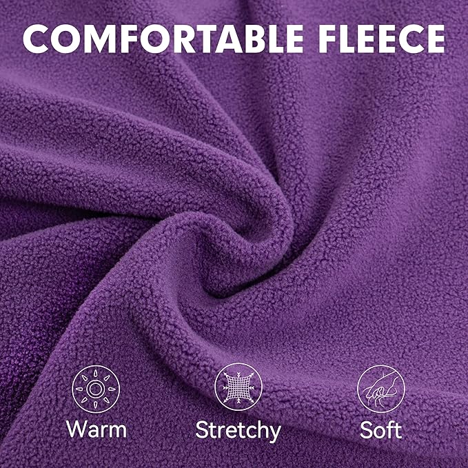 cyeollo Fleece Dog Sweater, Turtleneck Dog Sweatshirt Stretchy Pullover Fleece Vest Warm Winter Fall Clothes for Small Dogs Boy Girl Pet Apparel, Purple L