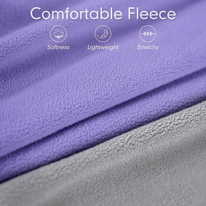 cyeollo 2 Pack Fleece Dog Sweater Pullover Dog Sweatshirt Reflective Lightweight Pet Clothes for Medium Dogs Boy Girl Pet Apparel Purple, Grey, XXL