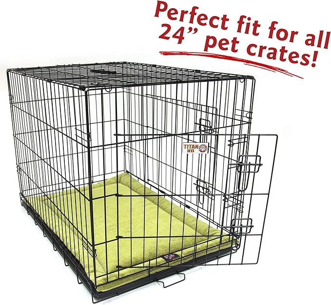 Majestic Pet Dog Crate Mat - Machine Washable Soft Plush Pet Bed Pad for Crates & Kennels | USA Crafted | 24"x18" Villa Apple