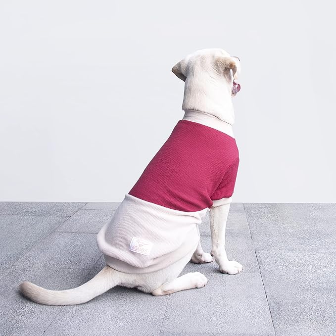 Extra Large Dog Sweaters Warm Clothes Pullover Sweatshirts for Labrador Rottweiler Great Dane, Dark Red Beige, 9X-Large