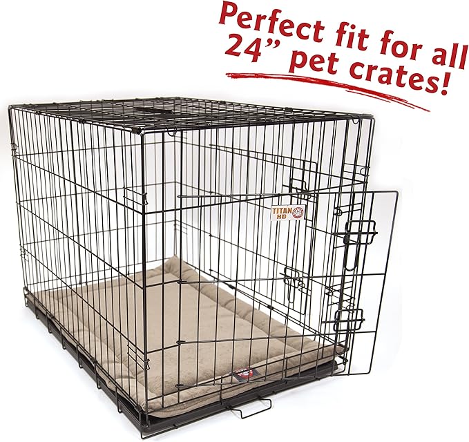 Majestic Pet Dog Crate Mat - Machine Washable Soft Plush Pet Bed Pad for Crates & Kennels USA Crafted 24"x18" Villa Pearl
