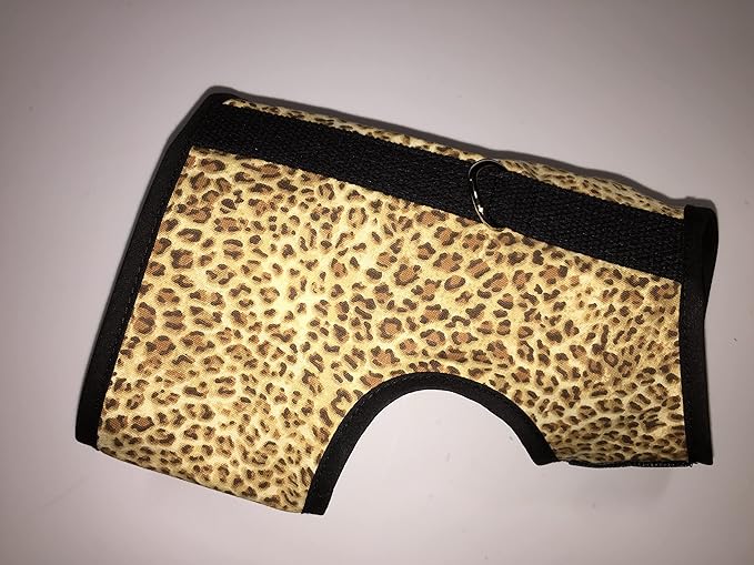 Kitty Holster Cat Harness – Secure Cat Harness for Walking, Soft Cotton Cat Accessories, Comfortable Fit, Strong Hook-and-Loop Closure, Made in USA – Leopard, XS