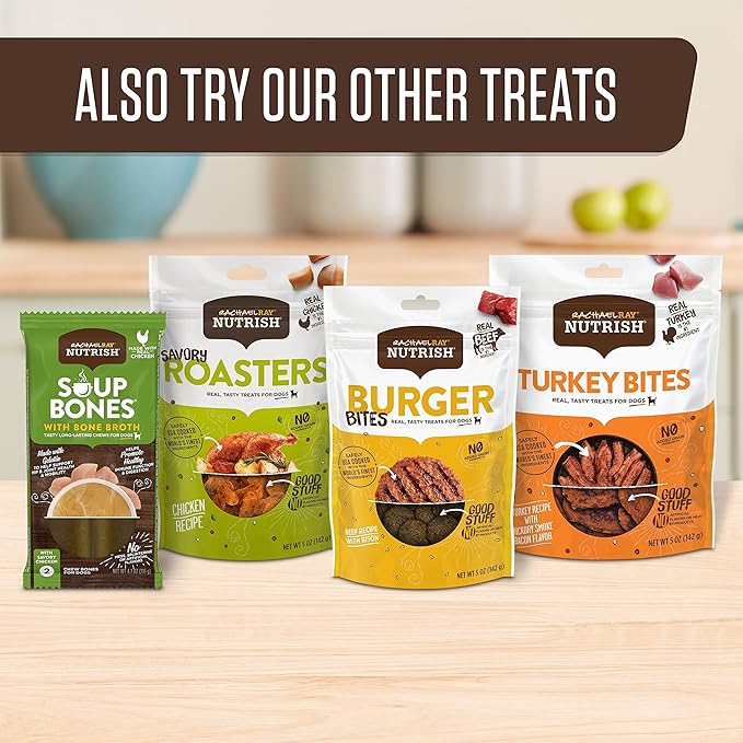 Nutrish Rachael Ray Soup Bones Dog Treats, Beef & Barley Flavor, 6 Bones (Pack of 2)
