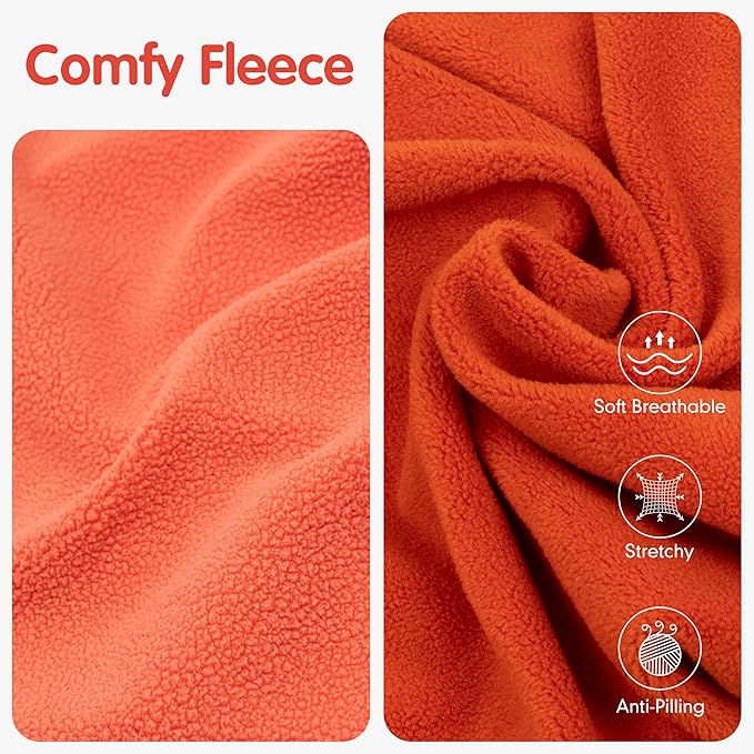 cyeollo Fleece Dog Sweater Vest, Reflective Dog Sweatshirt Pullover Doggie Jacket for Small Medium Large Dogs Clothes Boy Girl Pets, Orange & Red M