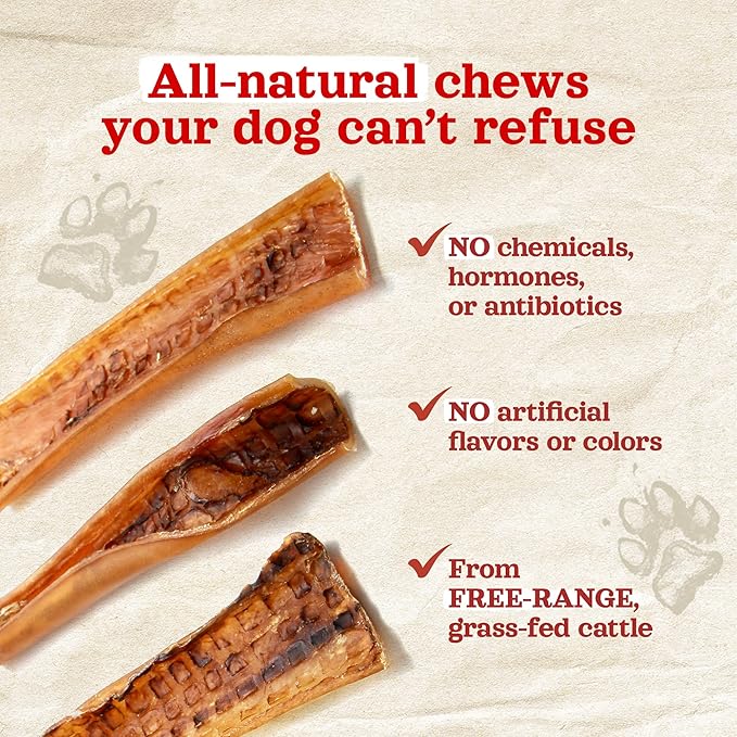 Natural Farm Bully Chips (9-12 Inch, 8 Oz.), Digestible Beef Cheek from Grass-Fed Cows, Non-GMO, Grain-Free, Natural Long-Lasting Dog Chews for Small, Medium & Large Dogs, Great Rawhide Alternative