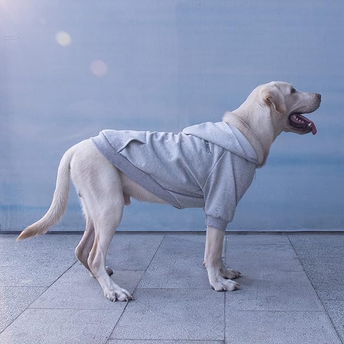 Extra Large Dog Clothes Hoodies Zip Up Sweaters for Big Dogs Labrador German Shepherd Grey 3XL