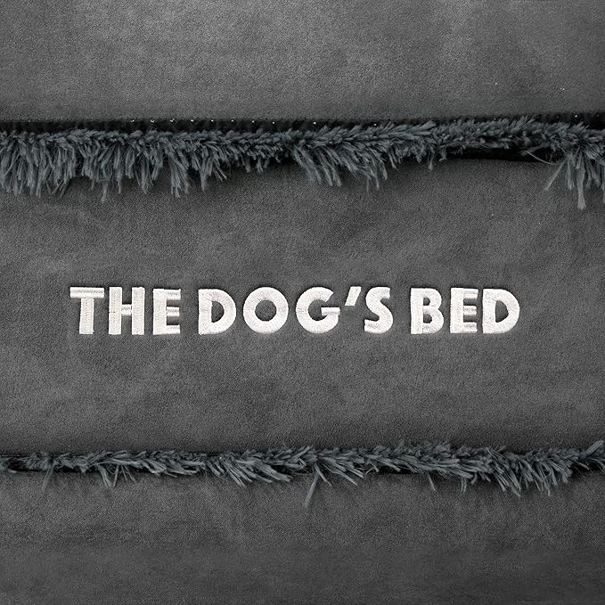 Replacement Outer Cover ONLY (Outer Cover ONLY - NO Bed, NO Waterproof Inner) for The Dog's Bed, Washable Plush Fabric, Medium (Grey Faux Fur)