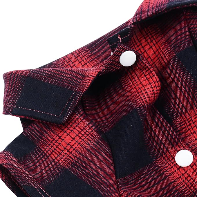 Koneseve Dog Shirt, Pet Plaid Clothes Shirt T-Shirt, Sweater Bottoming Shirt for Small Dog Cat Puppy Grid Adorable Wearing Stylish Cozy Halloween,Christmas Costumes (Red;S/Small)