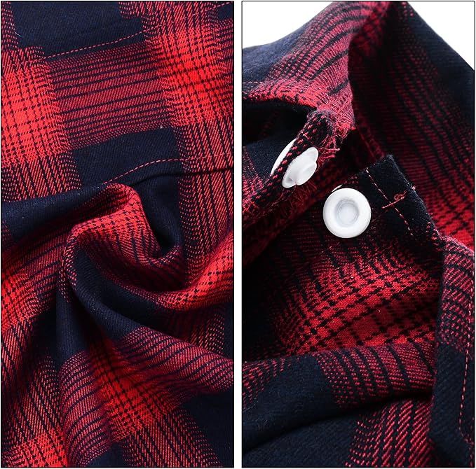 Koneseve Dog Shirt, Pet Plaid Clothes Shirt T-Shirt, Sweater Bottoming Shirt for Small Dog Cat Puppy Grid Adorable Wearing Stylish Cozy Halloween,Christmas Costumes (Red;M/Medium)