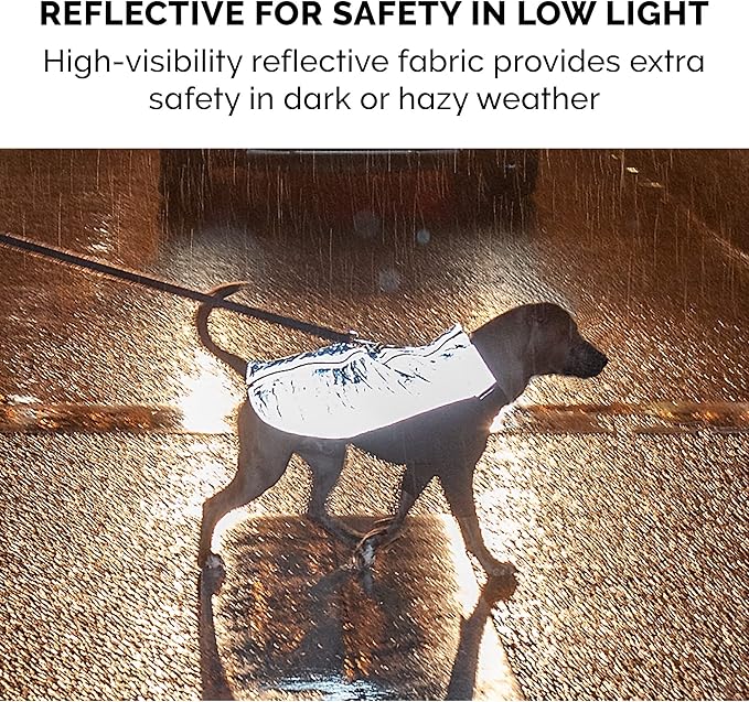 Furhaven Water-Repellent XL Dog Coat, Washable & Reflective w/ Leash Access & Stretch Fabric - Pro-Fit Active Jacket - Chrome, Extra Large