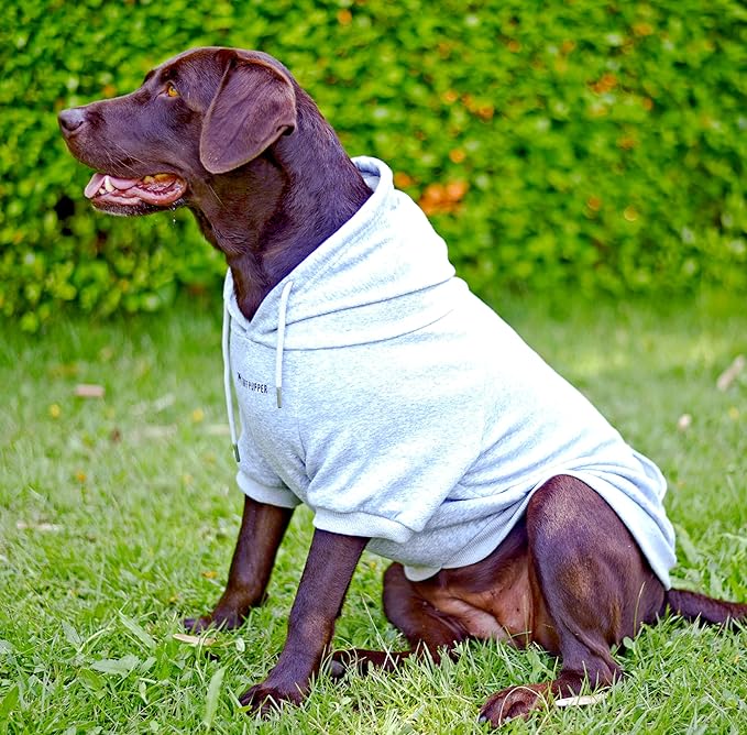 Tuff Pupper Dog Hoodie | Premium Quality 100% Organic Cotton | Ultra Soft Interior for Superior Comfort | Elastic Cuffs & Drawstring for Warmth | Stretch Fit Suitable for All Breeds (Gray, XXL)