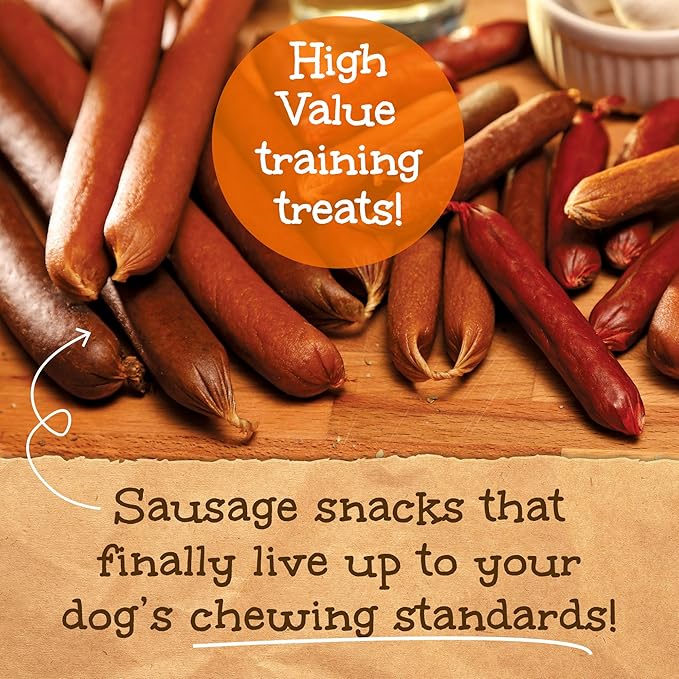 Happy Howie's Sausage Treats - Healthy Dog Treats, Flavorful Slow Cooked Beef, Natural Ingredients, Hormone Free - Beef, 36 Count (Pack of 1)
