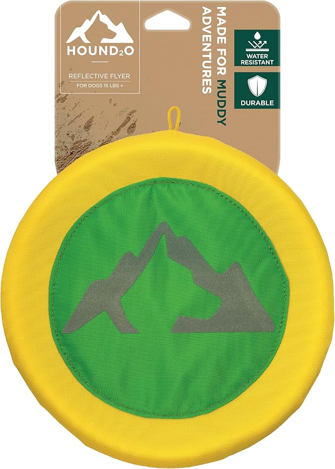 Playology Hound2O Dog Toys | Reflective Flyer Toy Frisbee for Dogs | Green Outdoor Toy - Easy to Clean and Made from Non Toxic Materials