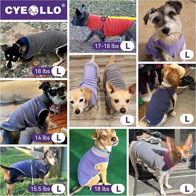 cyeollo Fleece Dog Sweater Vest, Reflective Doggie Sweatshirt Pullover Dog Jacket for Small Medium Large Dogs Clothes Boy Girl Pets, Orange & Red L