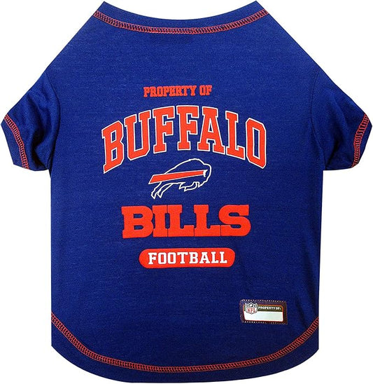 NFL Buffalo Bills Dog T-shirt Large. - Licensed Shirt for Pets Team Colored with Team Logos- Premium Stretchable Materials for the comfort of your Dog & Cat