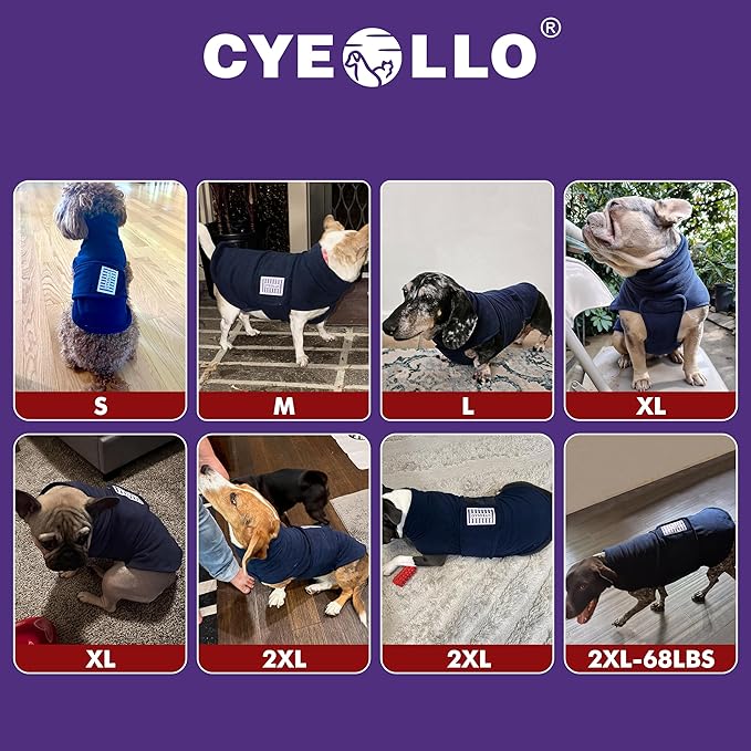 cyeollo XL Dog Sweater, Fleece Dog Sweaters Soft Stretchy Doggie Vest Turtleneck Doggy Sweatshirt Warm Fall & Winter Clothes for Medium to Large Dogs Girl, Navy XL