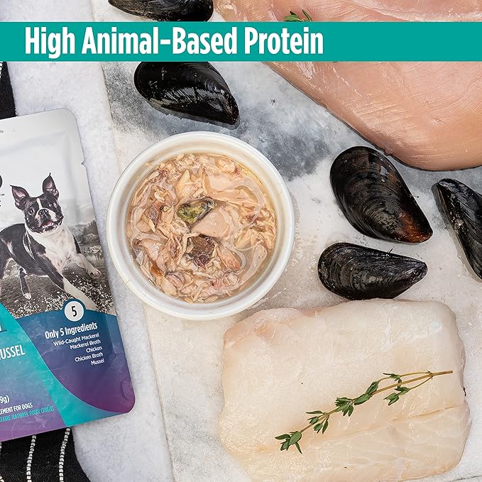 Nulo Freestyle Mackerel, Chicken, & Mussel in Broth Real Meat Dog Food Topper, 2.8 Ounce (Pack of 24)
