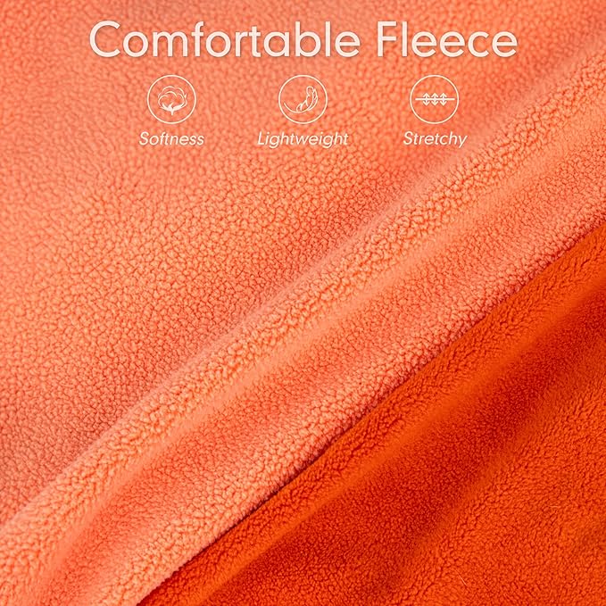 cyeollo Fleece Dog Sweater Vest, Reflective Dog Sweatshirt Pullover Doggie Jacket for Small Medium Large Dogs Clothes Boy Girl Pets, Orange & Red M