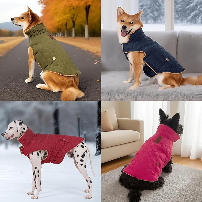 Dog Coat, Warm Windproof Dog Coats for Large Dogs Boy, Waterproof Pet Winter Jacket, Cold Weather Clothes Dogs Snowsuit with Leash Hole, Navy XXX-Large