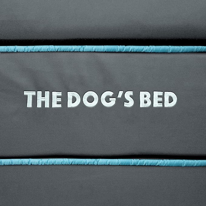 The Dog’s Bed Orthopedic Headrest Dog Bed XL Grey/Blue, Memory Foam, Pain Relief for Arthritis, Hip & Elbow Dysplasia, Post Surgery, Lameness, Waterproof Washable Cover